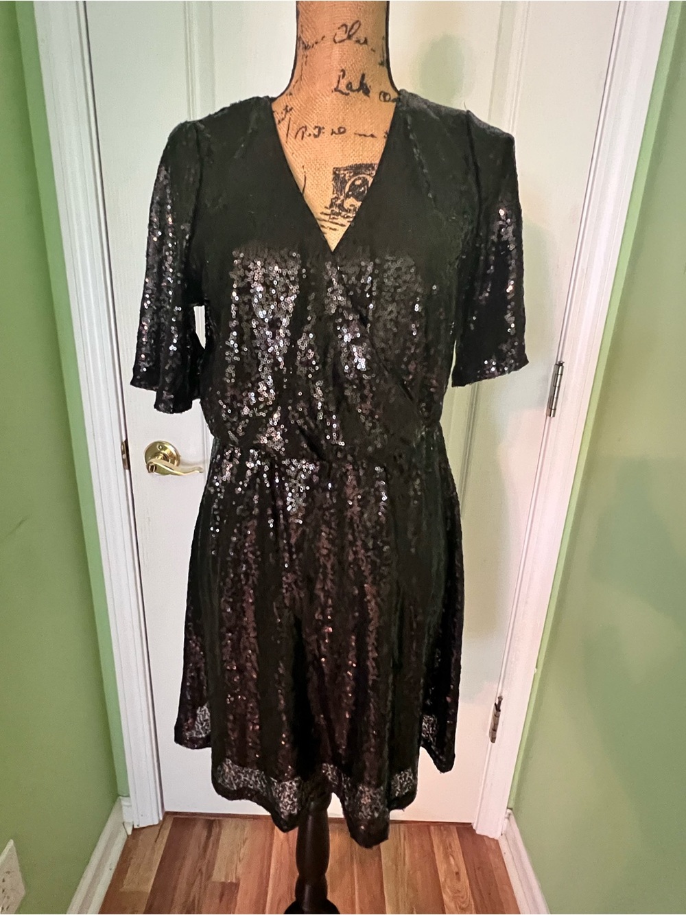Vero Moda Black Sequin Mini Dress
